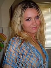 cute blonde party student shows off in teasing...